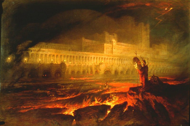 Pandemonium - a print. Approx. 1825 Louvre, Paris, France John Martin, Devils and Cosmic Entities