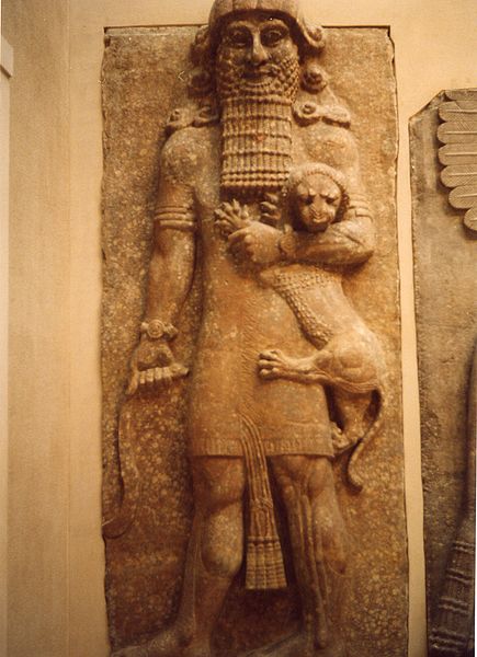 Hero mastering a lion. From the palace of Sargon II at Dur Sharrukin (now Khorsabad, near Mossul), 713-706 BC., Enkidu