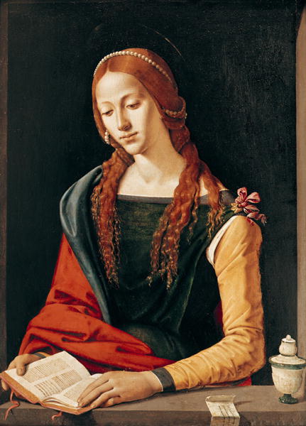 Piero di Cosimo (1462-1521) Title: Lesende Maria Magdalena Date : c. 1500-1510,Wisdom