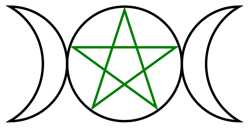 A pentacle (pentagram in circle), symbol of the Wiccan religion. Powder of the Pentagram