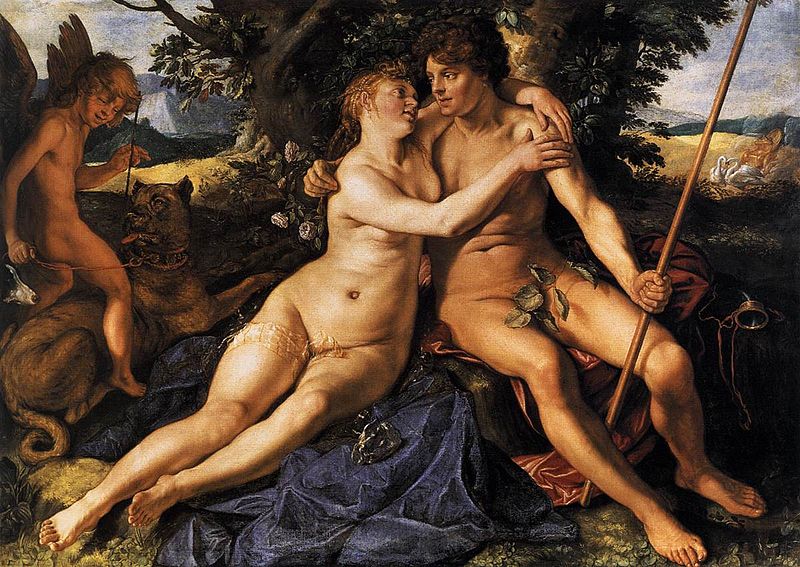 Hendrick Goltzius (1558-1617) Venus and Adonis. Date 1614