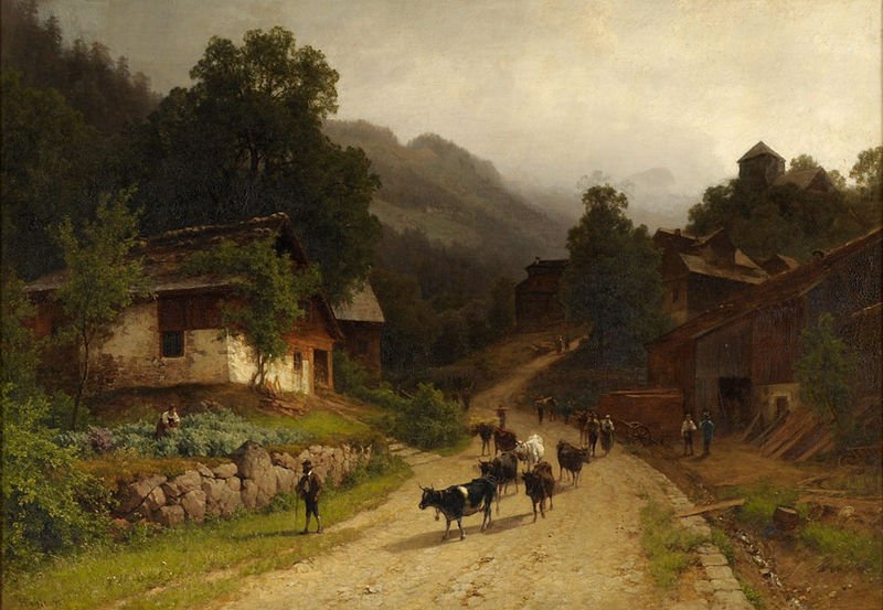 Hermann Pohle (1831-1901) 1876, Sample, Sleepy Crossroads Thorp
