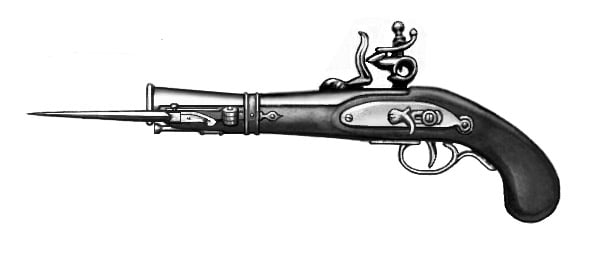 Georgian knife pistol with spring-loaded blade similar to the modern switchblade. Pistol Dagger