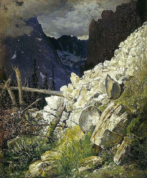 Wojciech Gerson (1831-1901) Title: Rock rubble in the White Water Valley in the Tatras. Hill Terrain