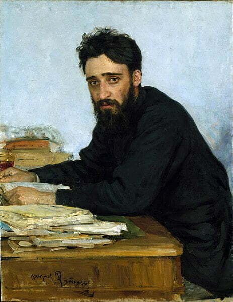 Portrait of writer Vsevolod Mikhailovich Garshin. Oil on canvas. 88.9 ×  69.2 cm. Date (1884) Ilya Yefimovich Repin (1844-1930), Suicide Compulsion
