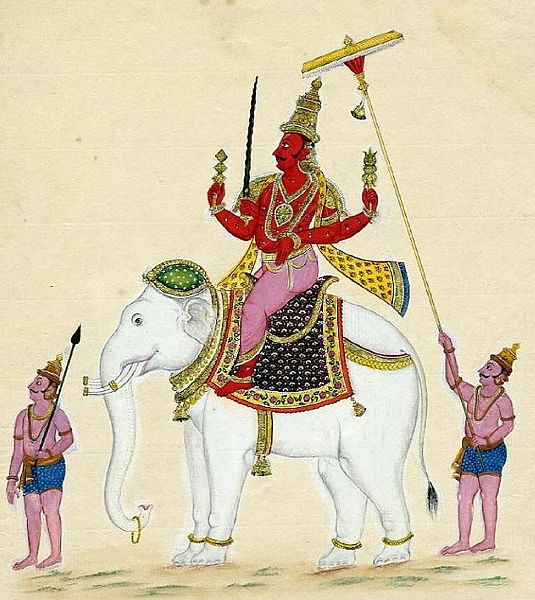  "Painting of Indra on his elephant mount, Airavata. Painted in South India (probably Thanjavur or perhaps Tiruchchirapalli)