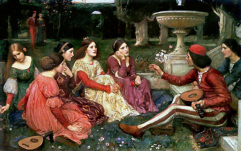 John William Waterhouse (1849-1917) Title A Tale from the Decameron Date 1916, Celebrity Bard
