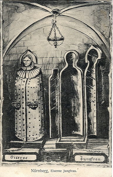 Postcard, dated 19.8.1921. Title:"Nuremberg - Iron Maiden", Mourning Maiden