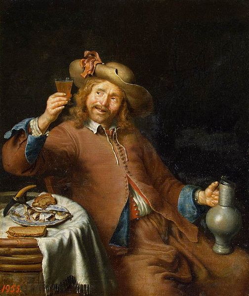 Pieter Cornelisz. van Slingelandt (1640-1691) Title: Breakfast of a Young Man Date Second half of the 17th century, Drunkard