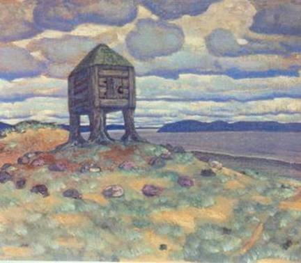 Nicholas Roerich  (1874–1947)  Title Cabin on chicken legs, Baba Yaga