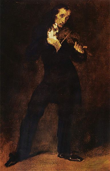 Eugène Delacroix  (1798–1863) Porträt Paganinis, Niccolò Paganini 