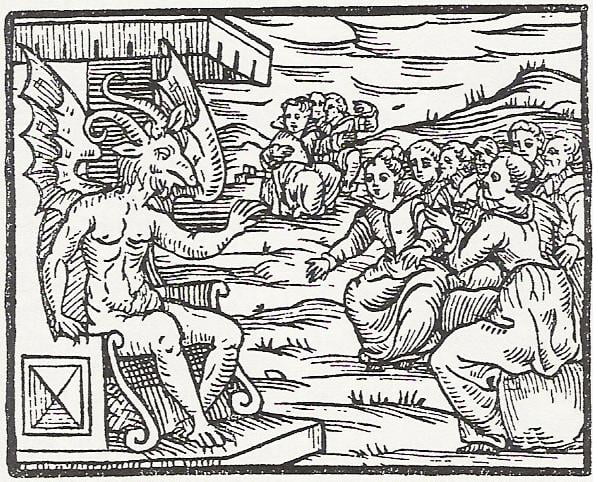 Wood Engraving 10 from the Compendium Maleficarum 1608, Devils, Gods, and the Prime