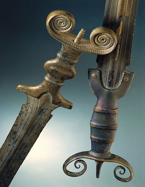 Bronze, Bronze swords. Late Bronze Age (1000-900 B.C. ca),