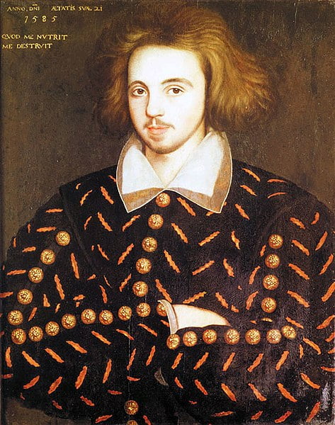 Unknown 21-year old man, supposed to be Christopher Marlowe