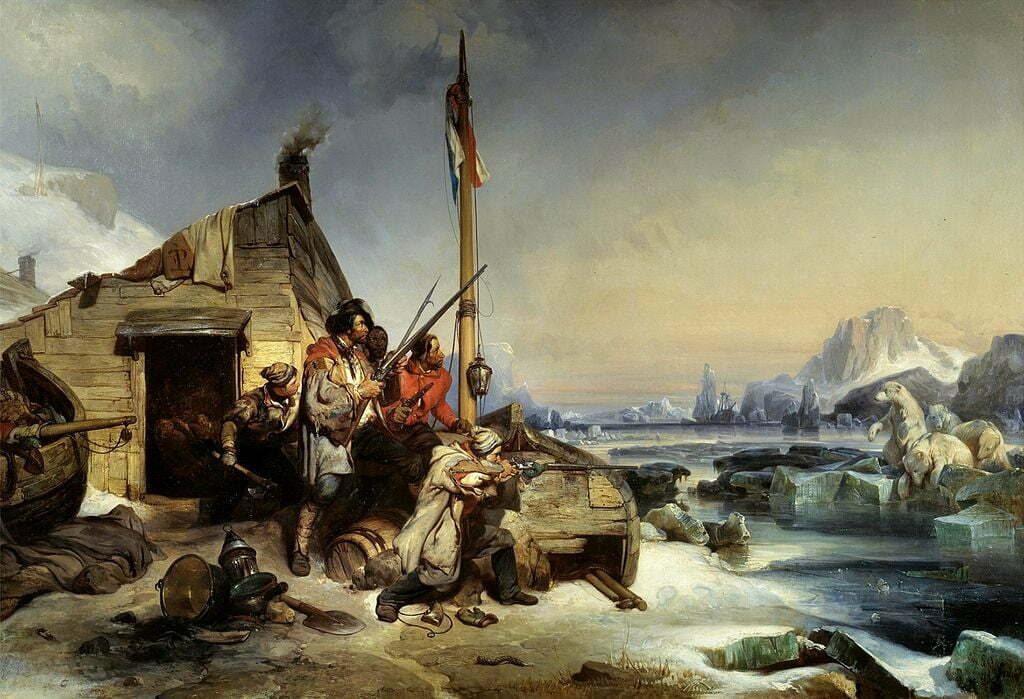 Eugène Lepoittevin - Hivernage d'une équipe de marins hollandais (1839)