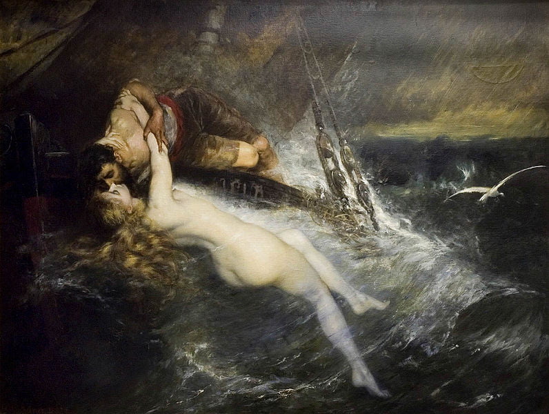 Gustav Wertheimer (1847-1902) The Kiss of the Siren Date ca. 1882, Sirens Call