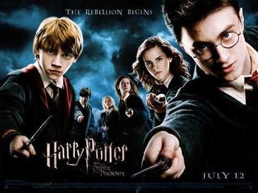 This is a poster for Harry Potter and the Order of the Phoenix. The poster art copyright is believed to belong to the distributor of the item promoted, the publisher of the item promoted or the graphic artist.