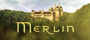 A screenshot of the title in the introduction of the TV series Merlin on the BBC One.