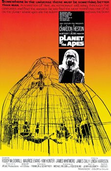 The poster art copyright is believed to belong to the distributor of the film, 20th Century Fox, the publisher of the film or the graphic artist. Planet of the Apes