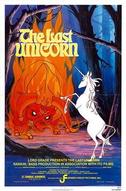 This is a poster for The Last Unicorn. The poster art copyright is believed to belong to Rankin/Bass.