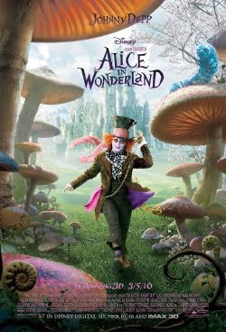 This is a poster for Alice in Wonderland. The poster art copyright is believed to belong to the distributor of the film, Walt Disney Pictures, the publisher of the film or the graphic artist. Alice in Wonderland