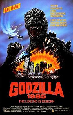 This is a poster for Godzilla 1985. The poster art copyright is believed to belong to the distributor of the film, New World Pictures, the publisher of the film or the graphic artist.