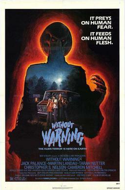 Theatrical poster for Without Warning, Copyright © 1980 by World Amusement Partnership Nr.108. All Rights Reserved. Without Warning