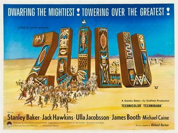 This is a poster for Zulu. The poster art copyright is believed to belong to the distributor of the film, Paramount Pictures (non-US) Embassy Pictures (US), the publisher of the film or the graphic artist. 