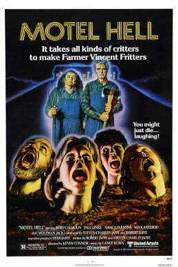 This is a poster for Motel Hell. The poster art copyright is believed to belong to the distributor of the film, United Artists, the publisher of the film or the graphic artist.