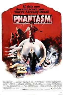 A woman screams and covers her eyes, which are then superimposed over her hands, Phantasm