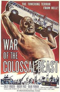This is a poster for War of the Colossal Beast. The poster art copyright is believed to belong to the distributor of the film, AIP, the publisher of the film or the graphic artist.