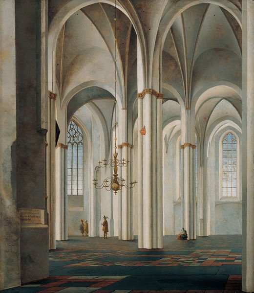 Pieter Jansz. Saenredam (1597-1665) Title Interior of the Buurkerk, Utrecht. Date 1645, Knowledge, Architecture and engineering
