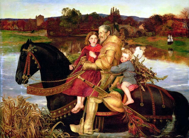 Obsidian Steed, Sir Isumbras at the Ford by JE Millais, 157