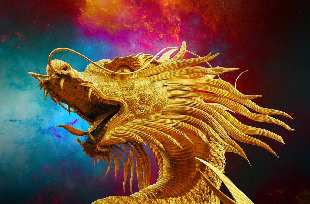 dragon, broncefigur, golden dragon, Domain Dragon