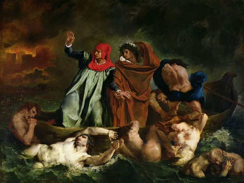 Eugène Delacroix (1798-1863) : Dante and Vergil in hell Date1822 Cleric, Twice Born