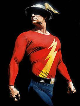 Artwork for the cover of JSA 78 (Feb, 2005)Art by Alex Ross. Jay Garrick Flash