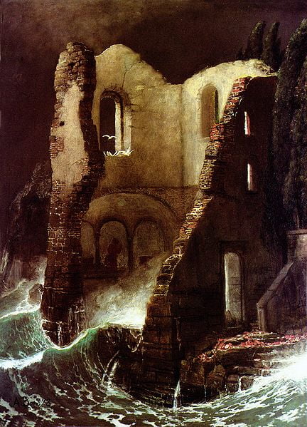 Die Kapelle, oil on canvas, 95 x 70 cm Date 1898(1898) Arnold Böcklin  (1827-1901), Domain, Destruction