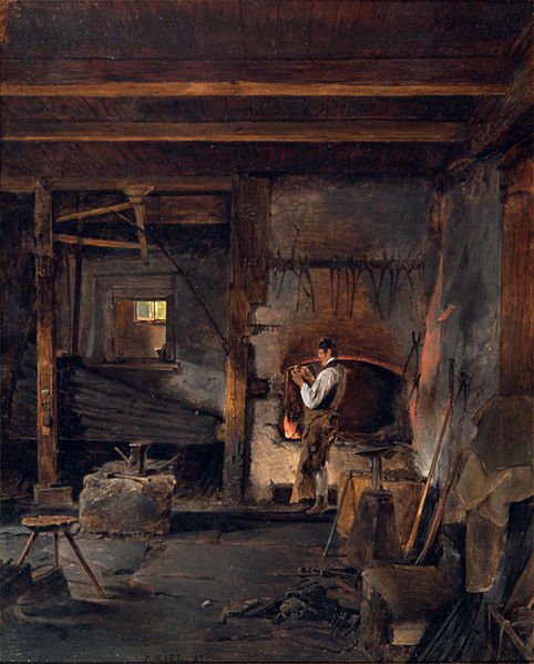 Craft Rod, Eine Schmiede zu Gosau, 1834 Franz Eybl (1806-1880)