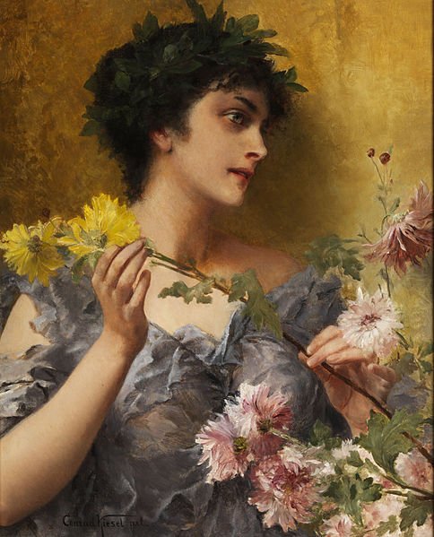 Vitiate Maiden, Conrad Kiesel (1846 -1921) Tribut an die Blumen.