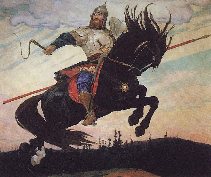 Knight's ride Date (1914) , Mounted CombatViktor Vasnetsov (1848-1926)