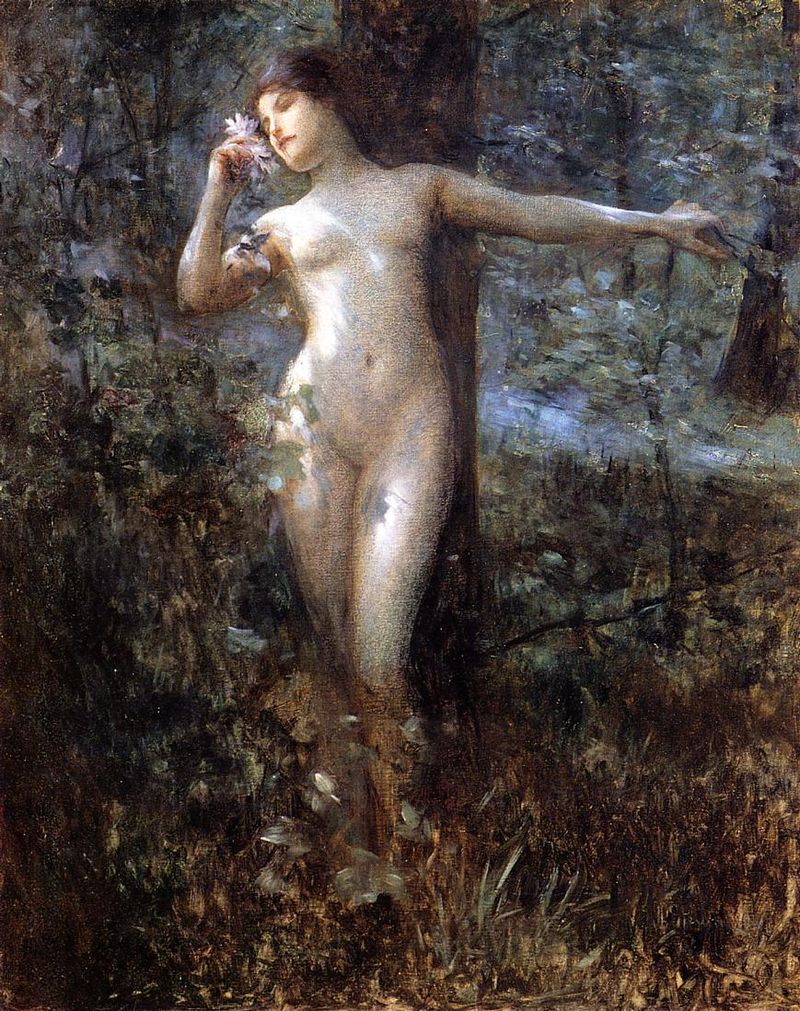 Julius LeBlanc Stewart (1855-1919) : Nude in the Forest, Tree Dancer