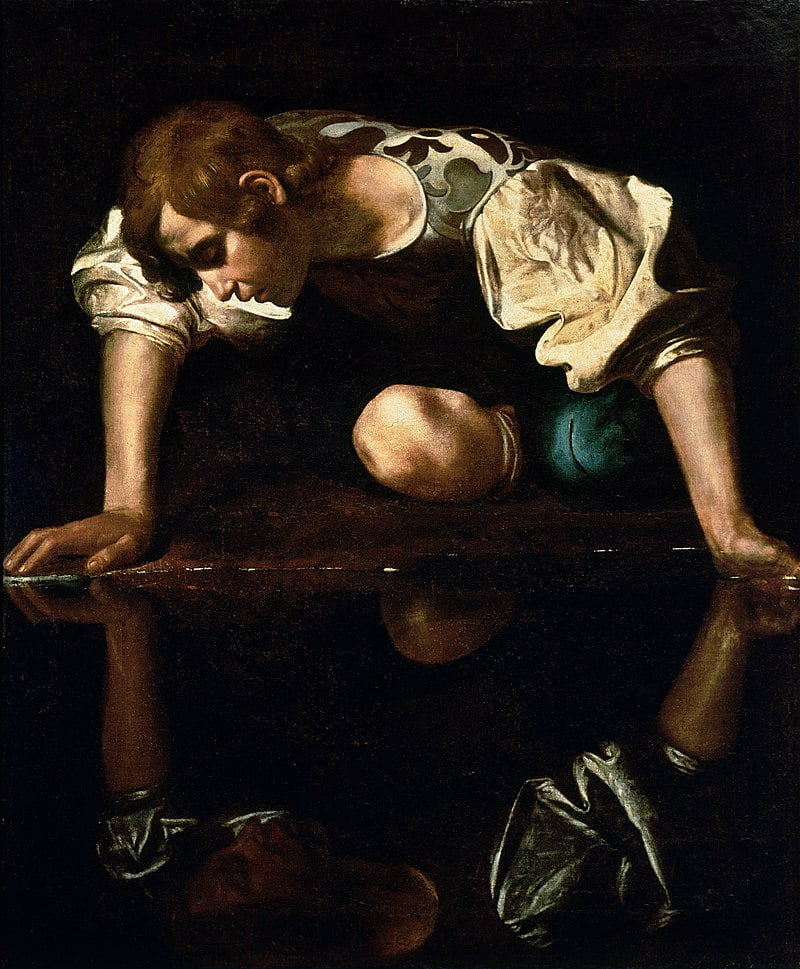 Caravaggio (1573-1610) Title: Narcissus, Domain Beauty