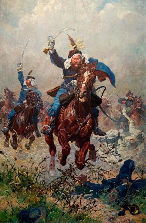 Spirited Charge, Angriff des k.k. Ulanen-Regiments Nr. 13 in der Schlacht von Custozza 1866 Heeresgeschichtliches Museum Date 1908