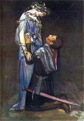 Wylderwitch, La belle dame sans merci Oil on canvas Robert Anning Bell (1863-1933)