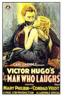 The official theatrical poster for The Man Who Laughs. The copyright is believed to be owned by Universal Pictures, and/or its graphic artist. The Man Who Laughs