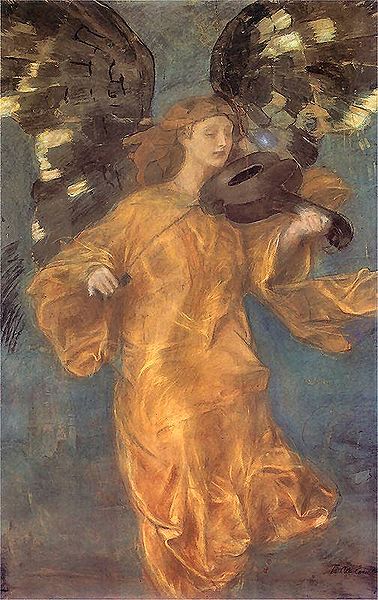 Teodor Axentowicz: Golden angel Date circa 1900 (died 1938), Instrument of the Divine