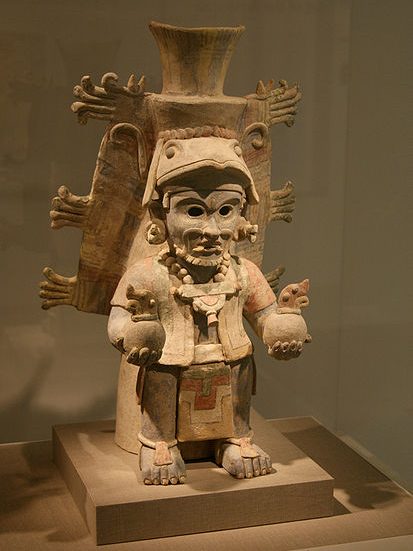 Terra cotta image of Maya Rain God Chac at San Francisco's deYoung museum, nonflash image permitted, Chac