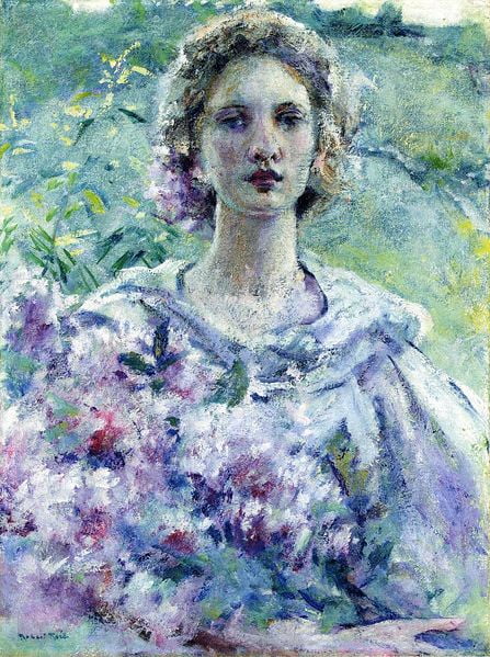 Girl with Flowers Robert Lewis Reid (18621929), Cariad Ysbryd