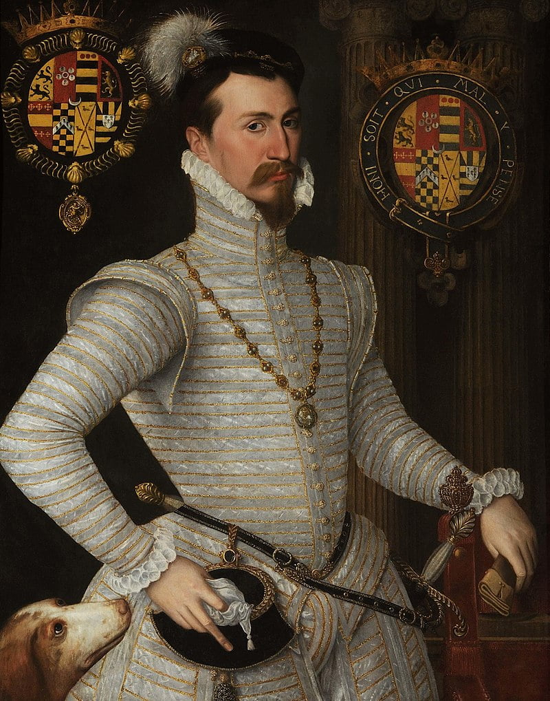 Courtier's Outfit, Robert Dudley, Earl of Leicester. Oil on panel. 110 x 80 cm. At Waddesdon, The Rothschild Collection.