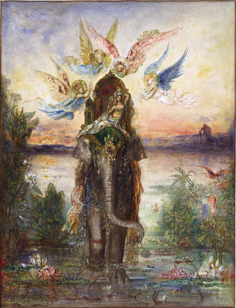 Gustave Moreau (1826-1898) Title: The Sacred Elephant  (Péri), Celestial Elephant